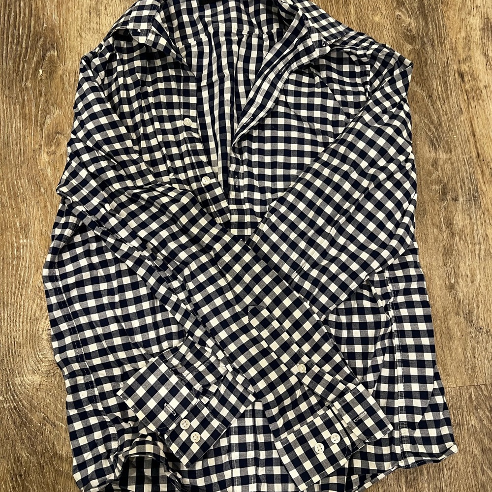 Men's Black and White Checkered Shirt